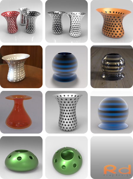 Vases and trinkets concepts, design of vases via 3d design.