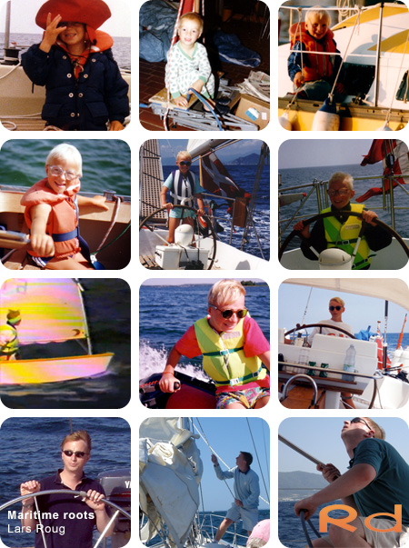 12 pictures showcasing Lars Roug’s sailing background – from growing up in a sailing family to a lifelong passion for the sea. The images depict family sailing adventures in the Swedish archipelago, followed by voyages across the Mediterranean and the Atlantic. Additionally, Lars has competed in the world’s largest Optimist dinghy regatta on Lake Garda. Lars is also the brother of Olympic gold medalist Kristine Roug. 