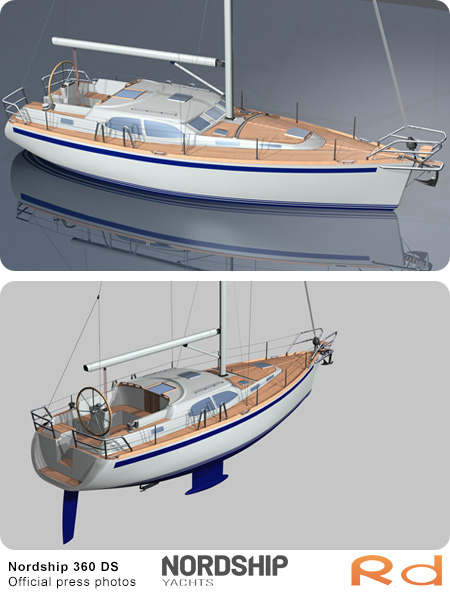 3D-renderingsbillede af Nordship 360 DS yacht, valgt til pressemateriale af Nordship